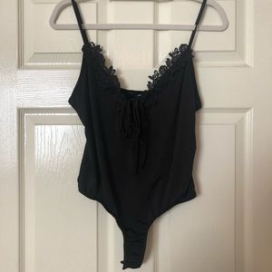 Black Lace Up Bodysuit